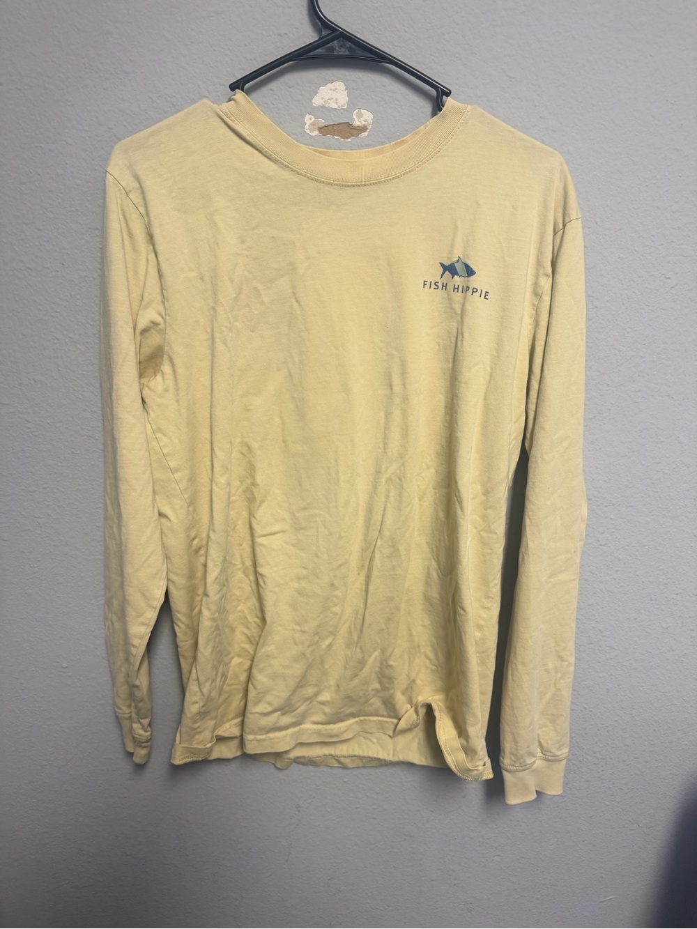 Fish Hippie Men’s Long Sleeve Tee — Pale Yellow